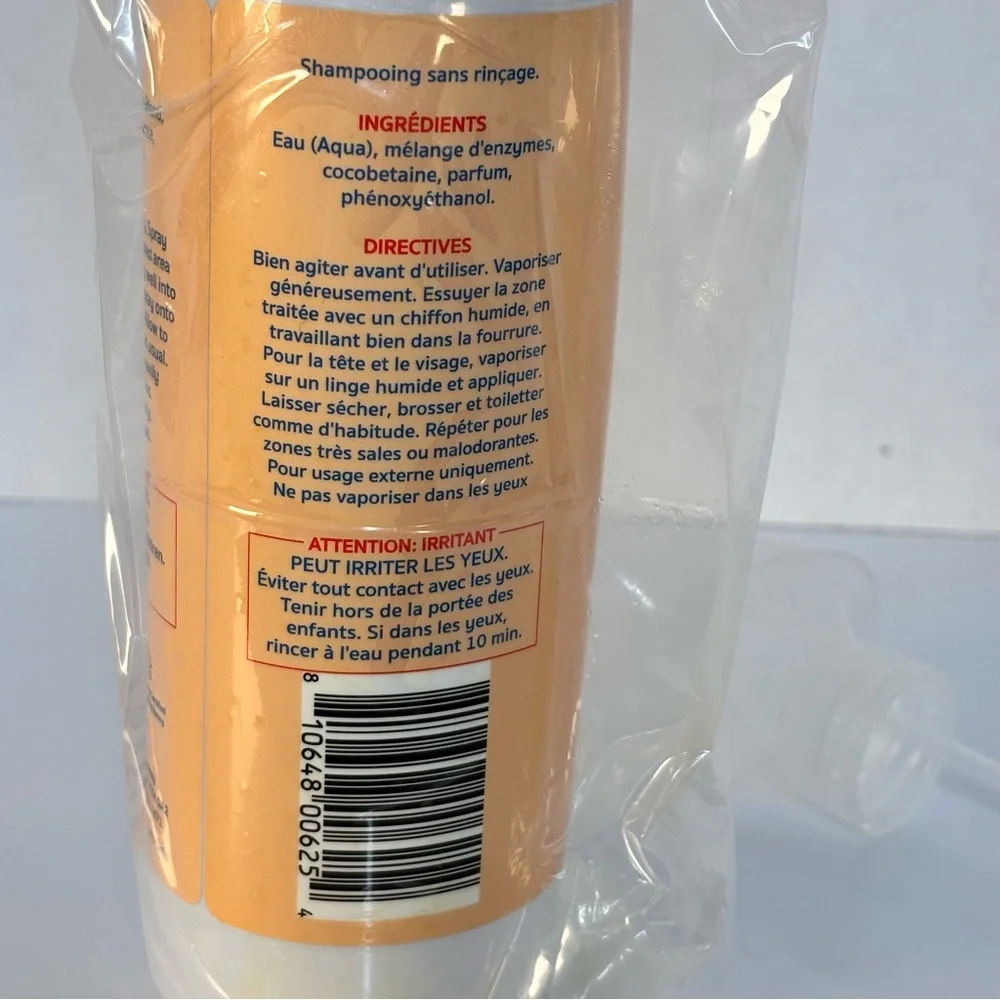 NELLIE’S- Fresh Dog -Oatmeal Mango Spray - Orange & White 16 Fl oz / 474ml